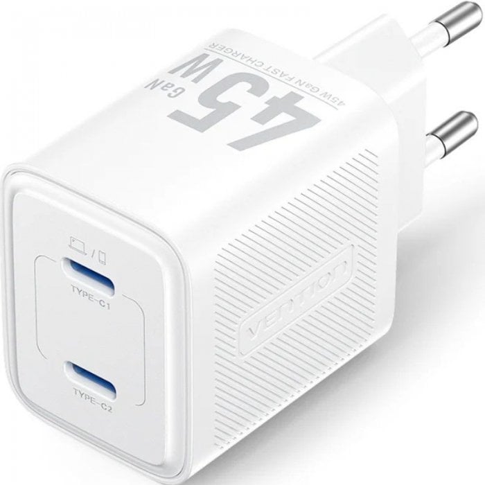 MOBILE CHARGER WALL 45W USB-C/2P WHITE FEFW0-EU VENTION