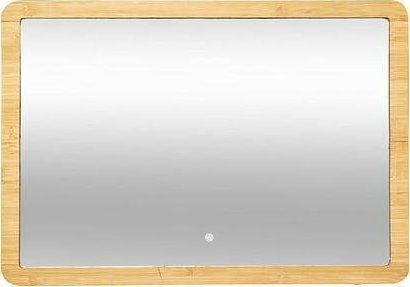 Lustro 5five Lustro łazienkowe z oświetleniem LED, bambusowa rama, 47 x 66 cm