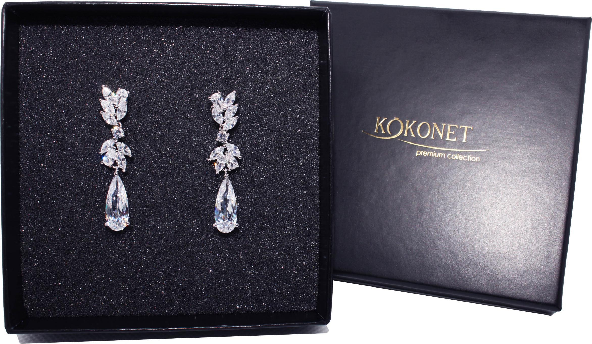 KOKONET KOLCZYKI listki SREBRNE aaa wysoka jakość ŚLUB HIT