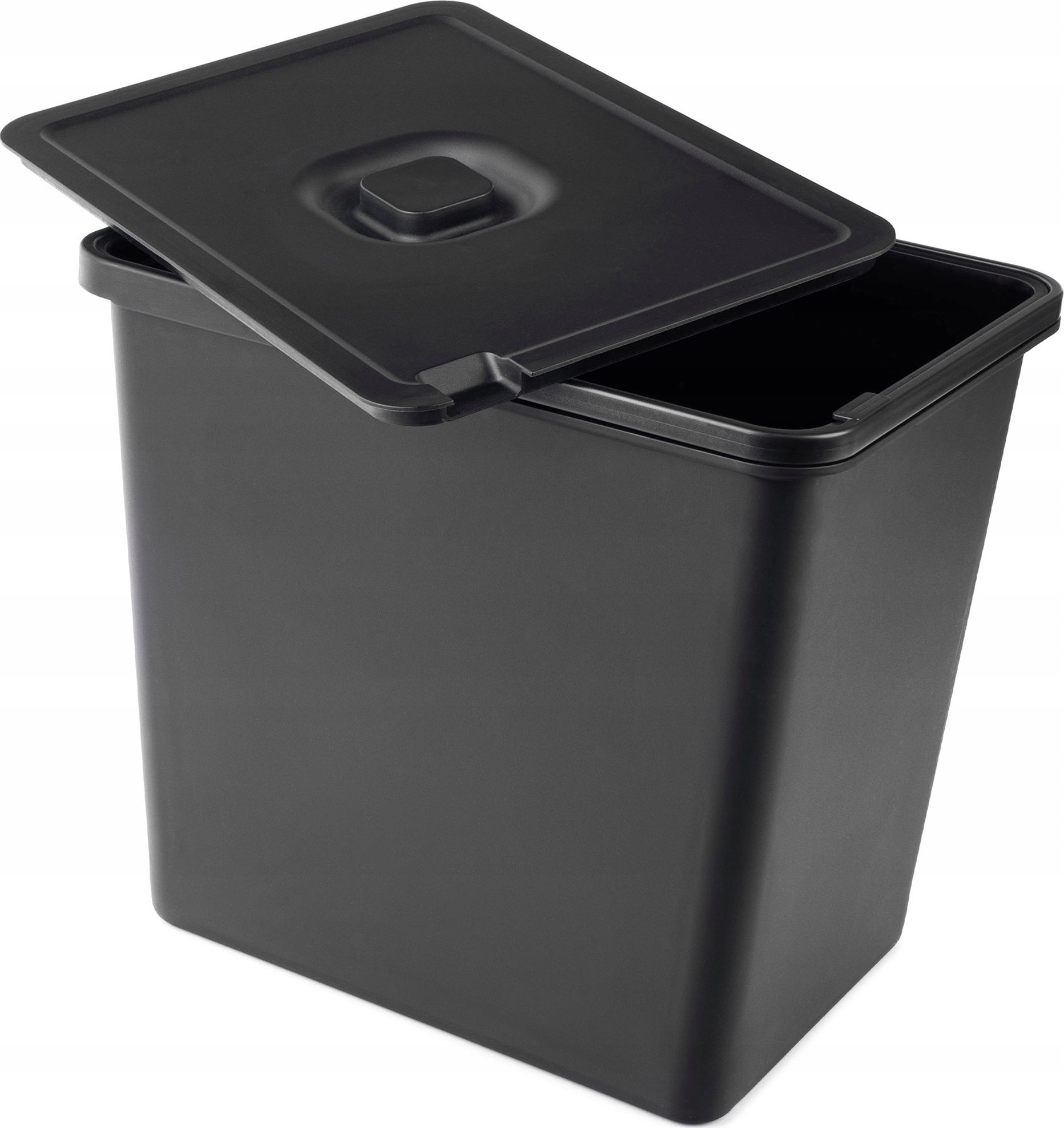 Kosz na śmieci Kadax KADAX Kosz Na Śmieci Do Segregacji Odpadów Kubeł Duży 23L Czarny Z Pokrywą