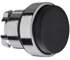 Główka okrągła przycisku czarna wyst. O22, z sam. powr., bez ozn. ZB4BL2
