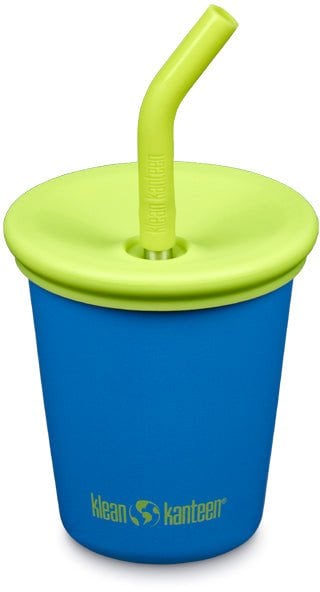 Kid Kanteen Kid Steel Cup (Kid Straw Lid), 296ml/10oz, Mykonos Blue