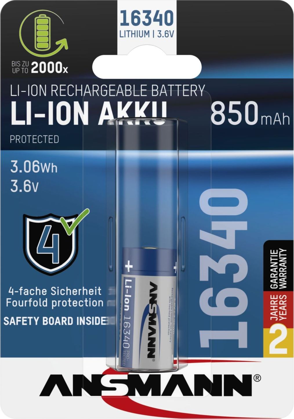 Ansmann Akumulator 16340 850mAh 1 szt.
