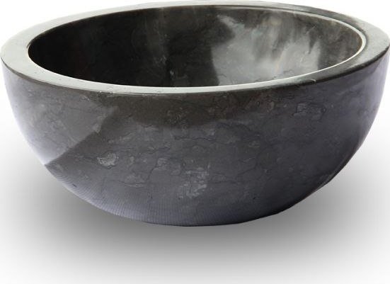 Umywalka INDERA Umywalka z kamienia naturalnego Gemma 501 polerowany marmur 45 cm Black.