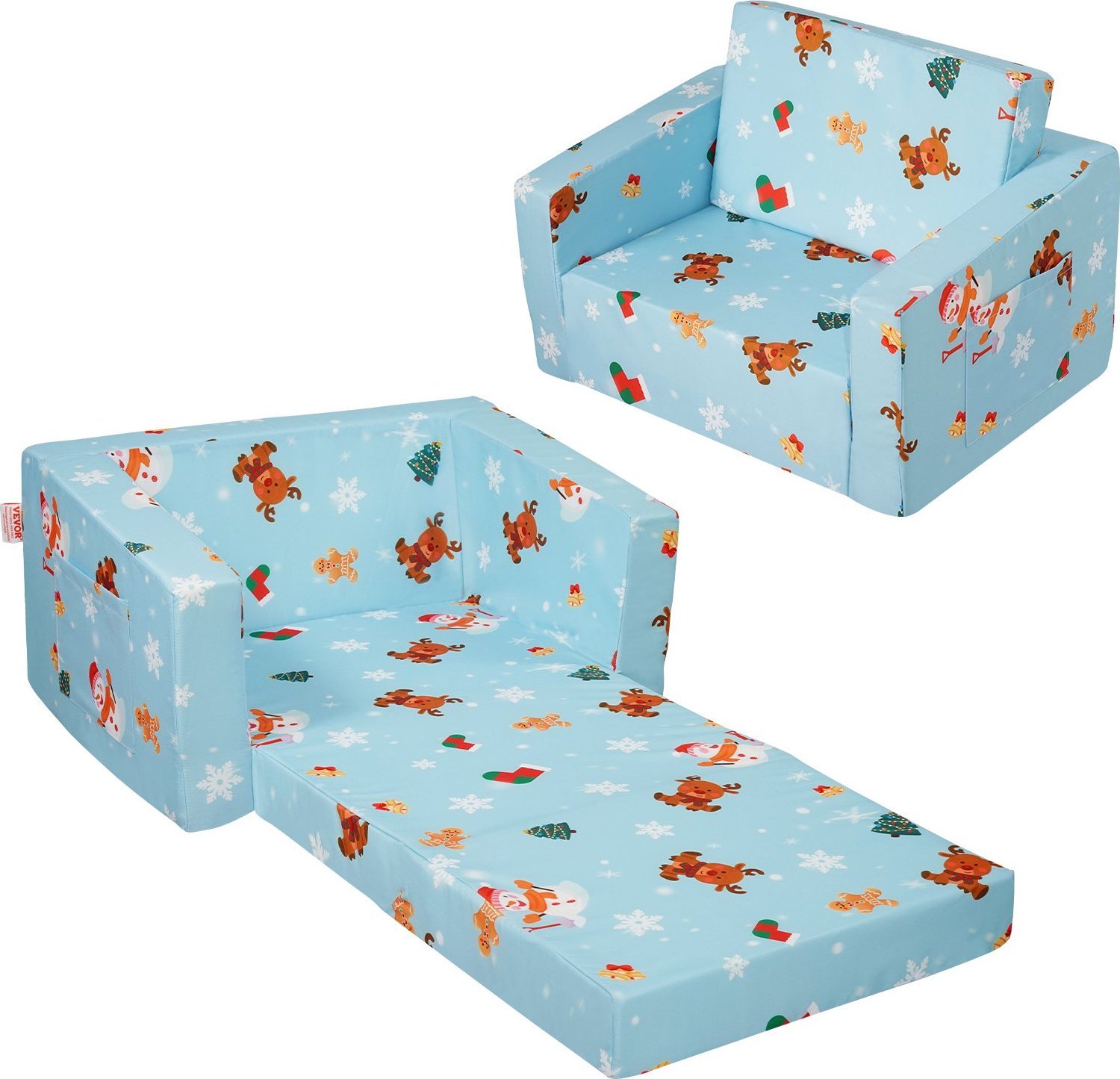 Składane krzesełko dla dzieci 2 w 1 wygodna sofa i leżanka