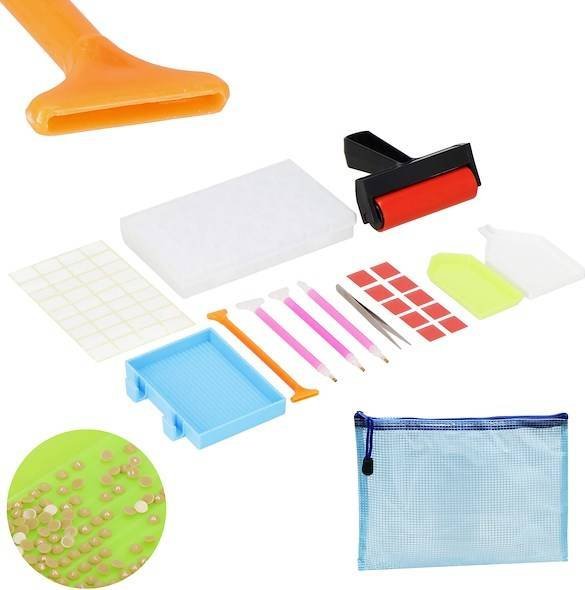 Springos Haft diamentowy akcesoria 22 szt. zestaw do diamond painting UNIWERSALNY