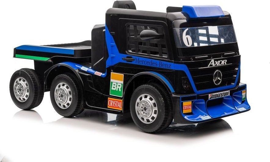 Lean Cars Auto Na Akumulator Mercedes + Naczepa XMX622B Granatowy LCD