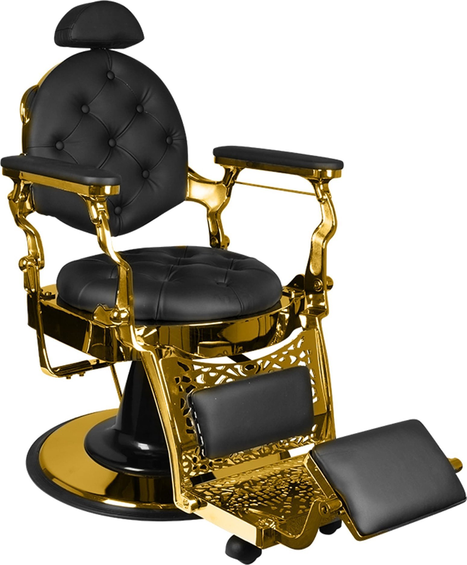 Activeshop Gabbiano fotel barberski Giulio Gold czarny