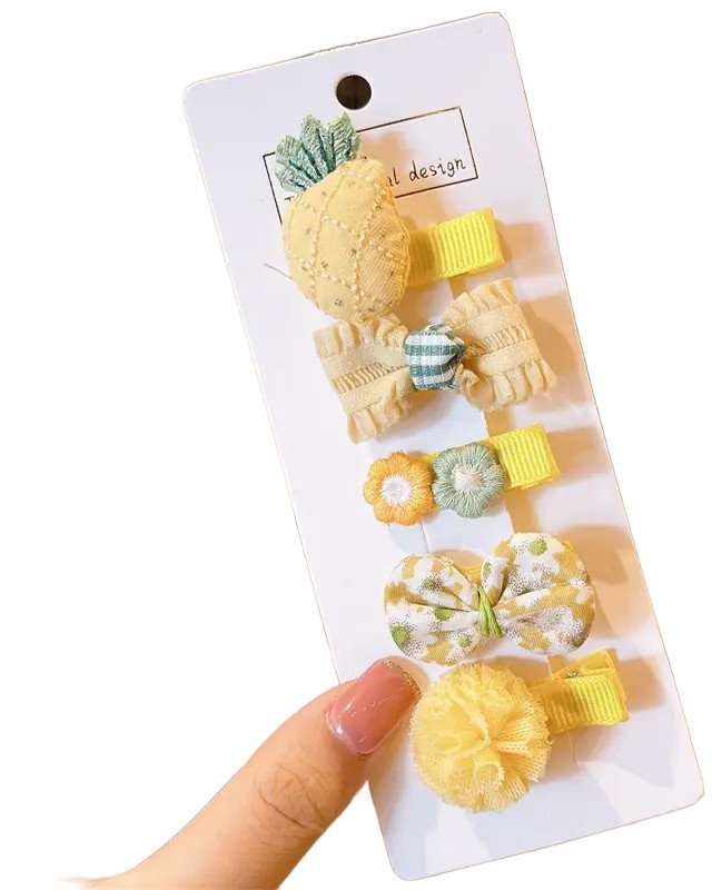 Zestaw Spinek do włosów Dziewczęcy Żółte XXXVI