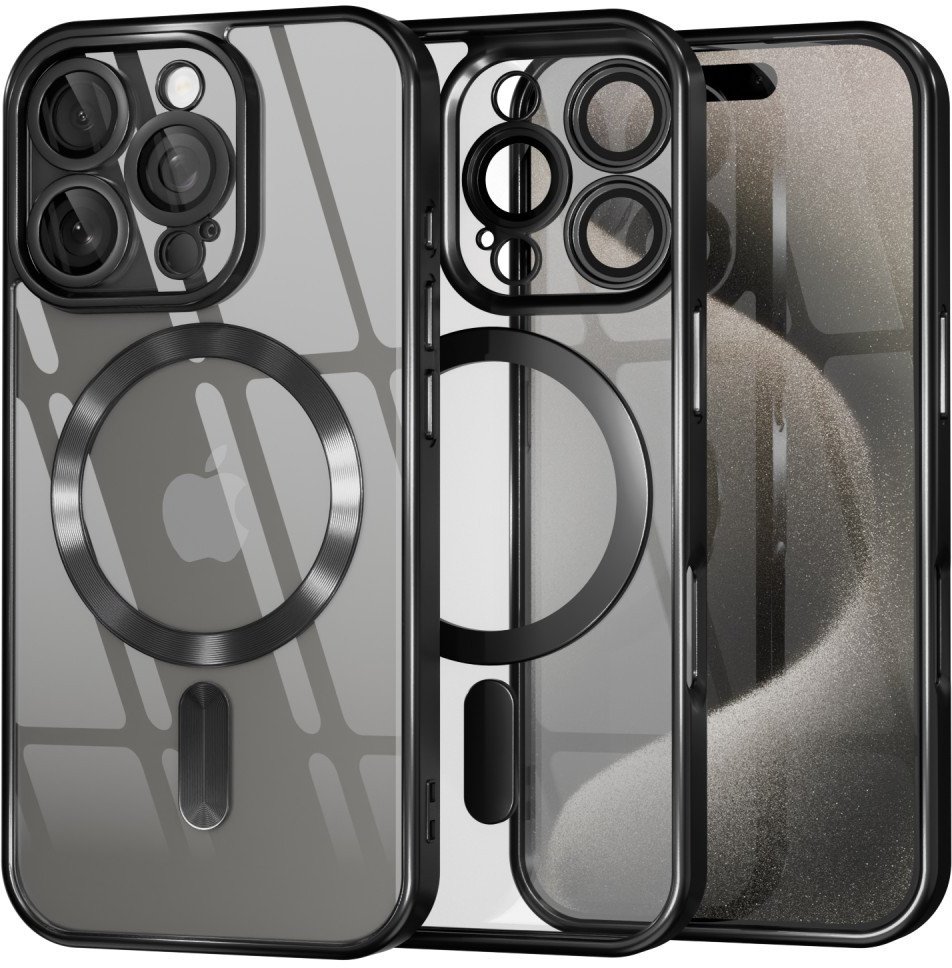 Etui Supero Tpuplating Magsafe do iPhone 16 Pro Max, czarne