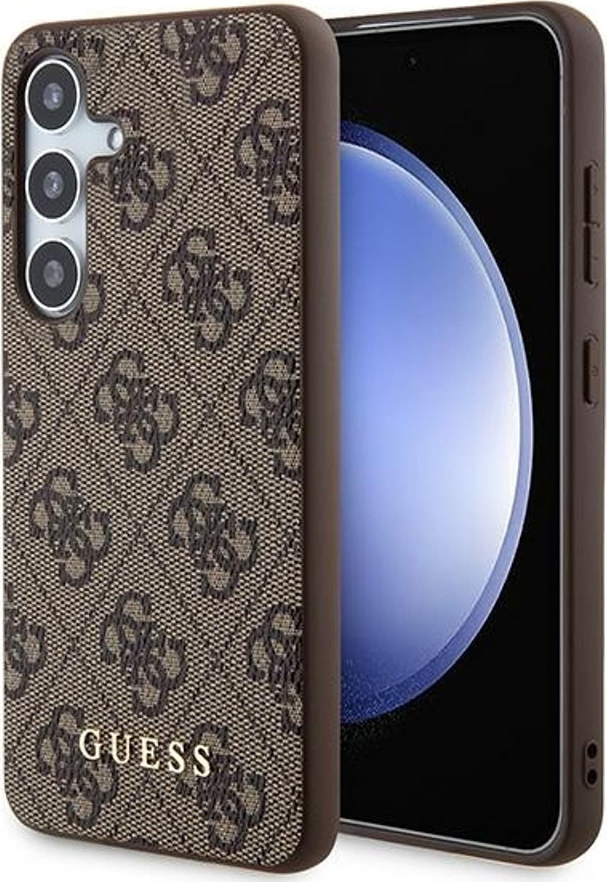 Guess Etui GUHCS24SG4GFBR Samsung Galaxy S24 hardcase 4G Metal Gold Logo brązowy/brown