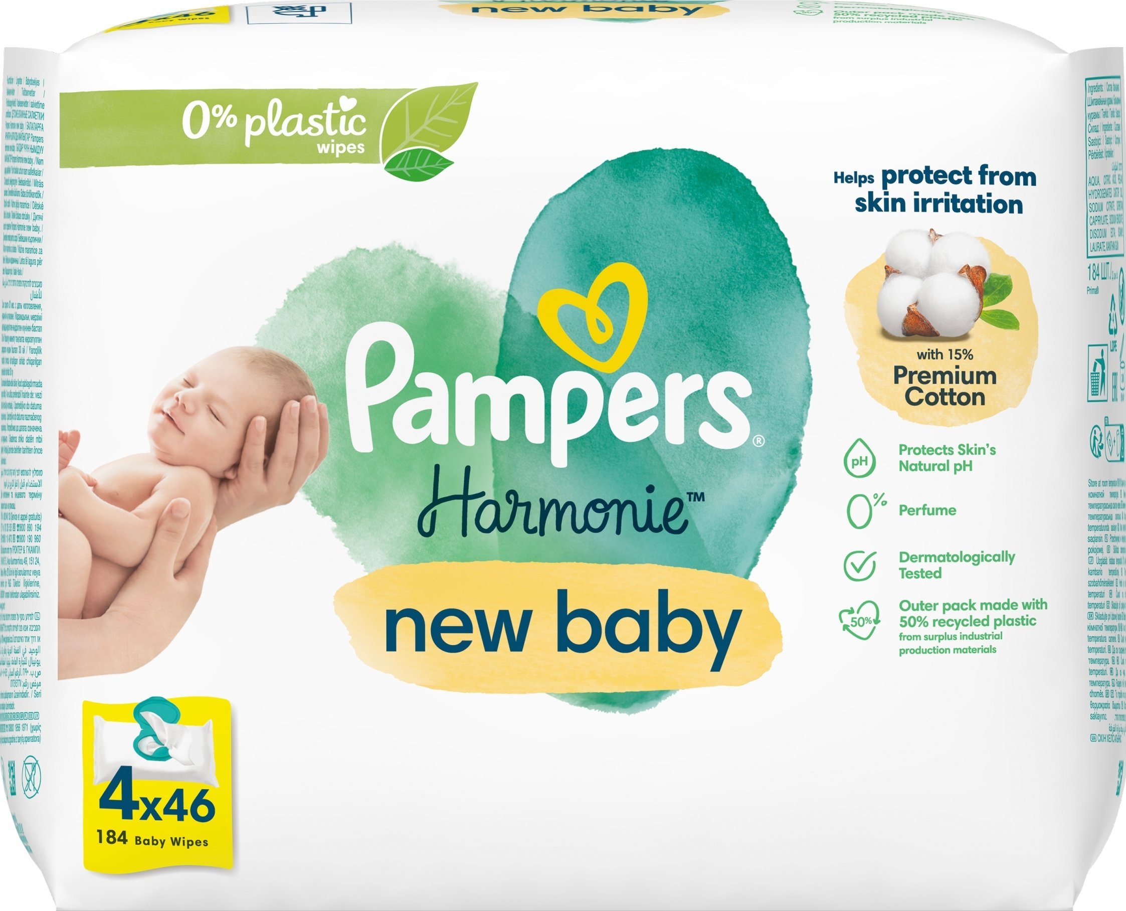 Pampers Chusteczki nawilżane Delicate Care New Baby 4 x 46 szt.