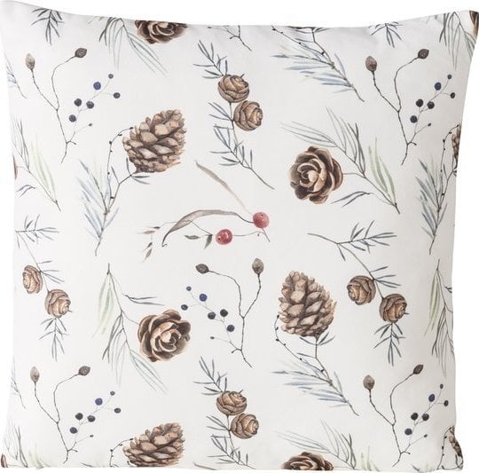 Boltze Ozdobna poduszka z wzorem zimowych roślin NORDALA, 45 x 45 cm