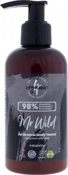 4organic 4ORGANIC_Mr Wild Żel do mycia brody i twarzy Cyprysowo-Imbirowy 200ml