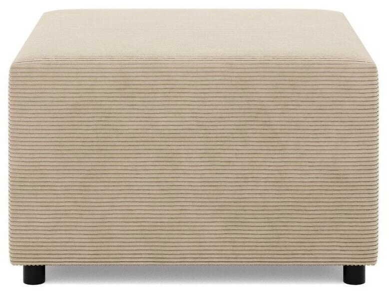 Pufa do salonu, podnóżek, BLOM, sztruks, 71x71x40 cm, beżowy