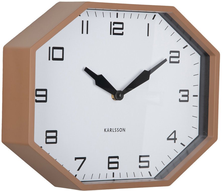 Karlsson Zegar KA6067BR brązowy 32x25 cm Factory Octagon .