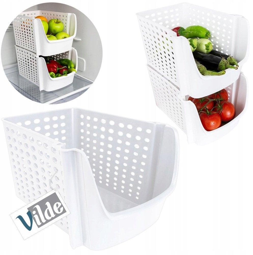 Vilde Pojemnik na warzywa i owoce biały 29x21x16 cm