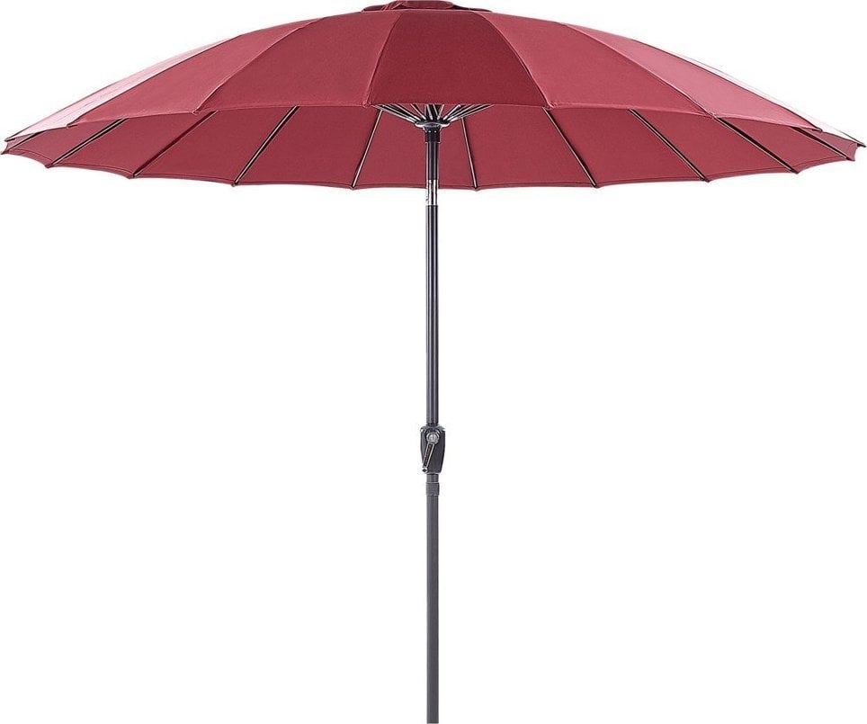 Beliani Parasol ogrodowy ⌀ 255 cm czerwony BAIA!