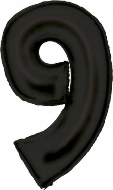 AMSCAN Balon foliowy cyfra 9 satynowy czarna 86cm N34 spakowany 9917311
