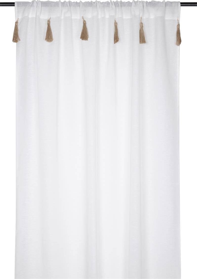 Firana IBIZA z dekoracyjnymi chwostami,140 x 260 cm