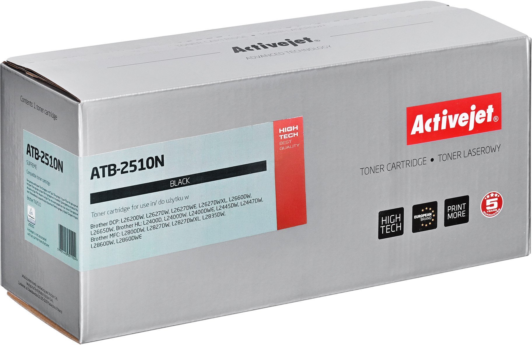 Toner Activejet ATB-2510N Toner (zamiennik Brother TN2510; Supreme; 1200 stron; czarny)