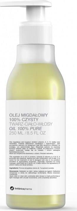 Botanica BOTANICAPHARMA_Olej migdałowy czysty do twarzy, ciała i włosów pompka 250ml