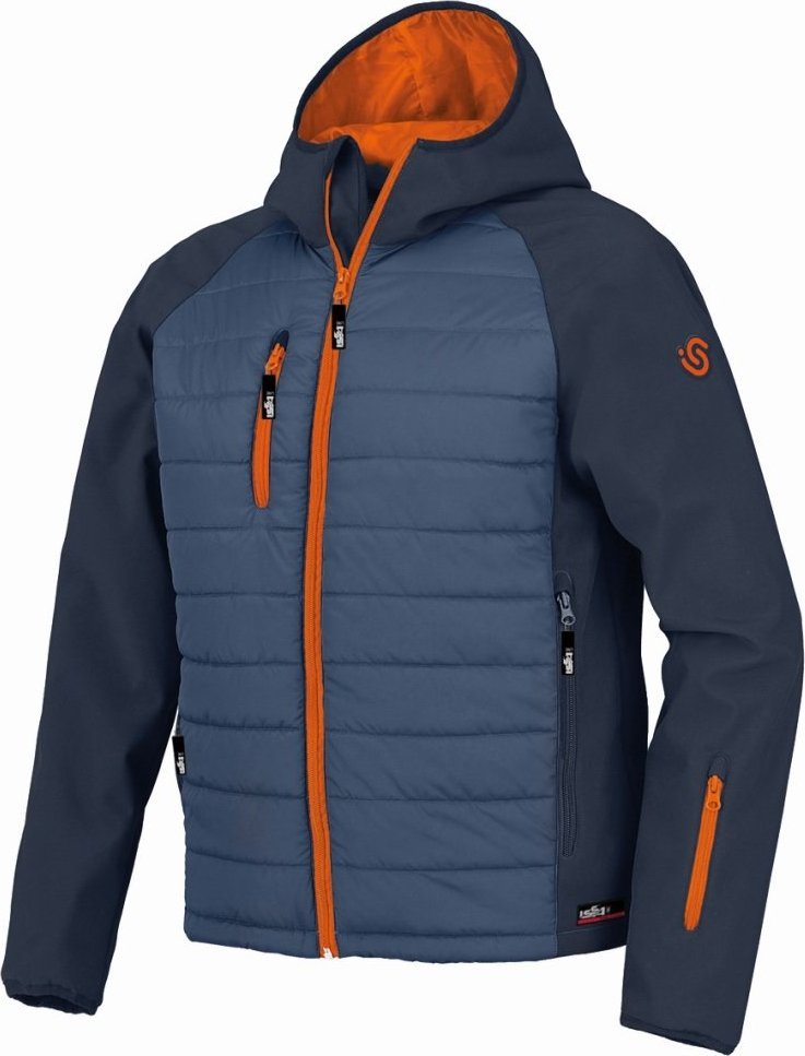 INDUSTRIAL STARTER BONNY 04094B - kurtka techniczna z nieodpinanym kapturem, softshell, 6 kieszeni - niebieski 3XL