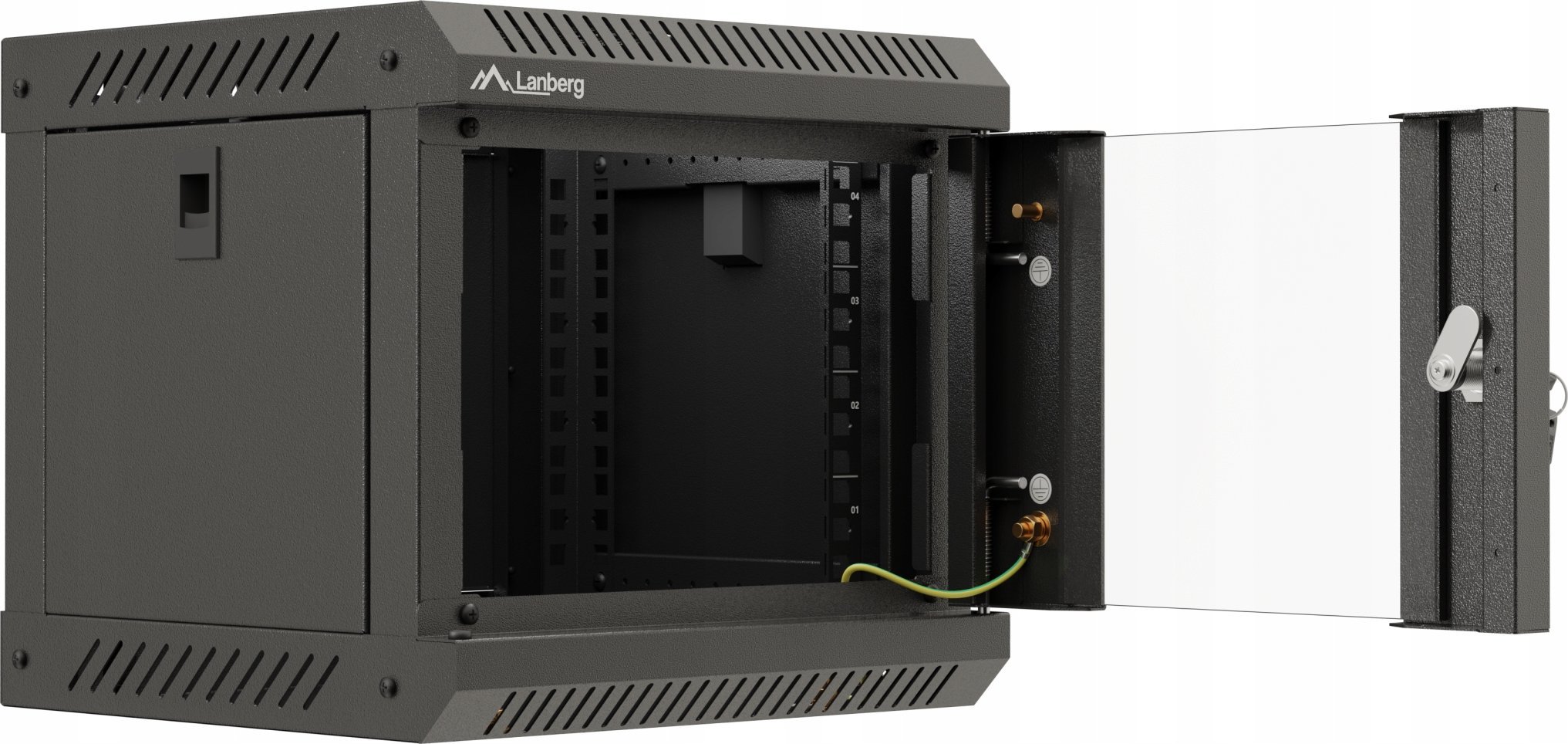 Lanberg ML SZAFA INSTALACYJNA RACK WISZĄCA 10" 6U 300X300 SZARA DRZWI PRZESZKLONE LANBERG (FLAT PACK)