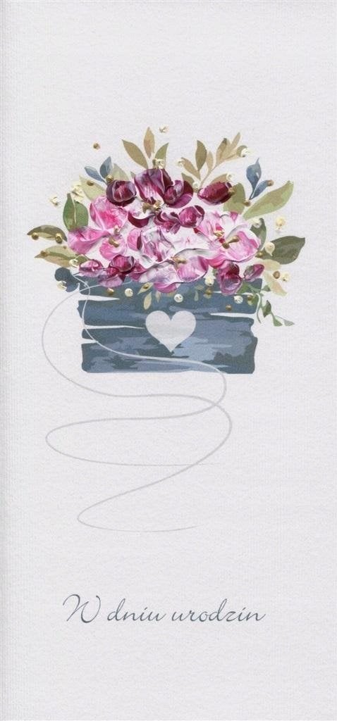 MAK Karnet Urodziny DL US - Kwiaty w skrzynce