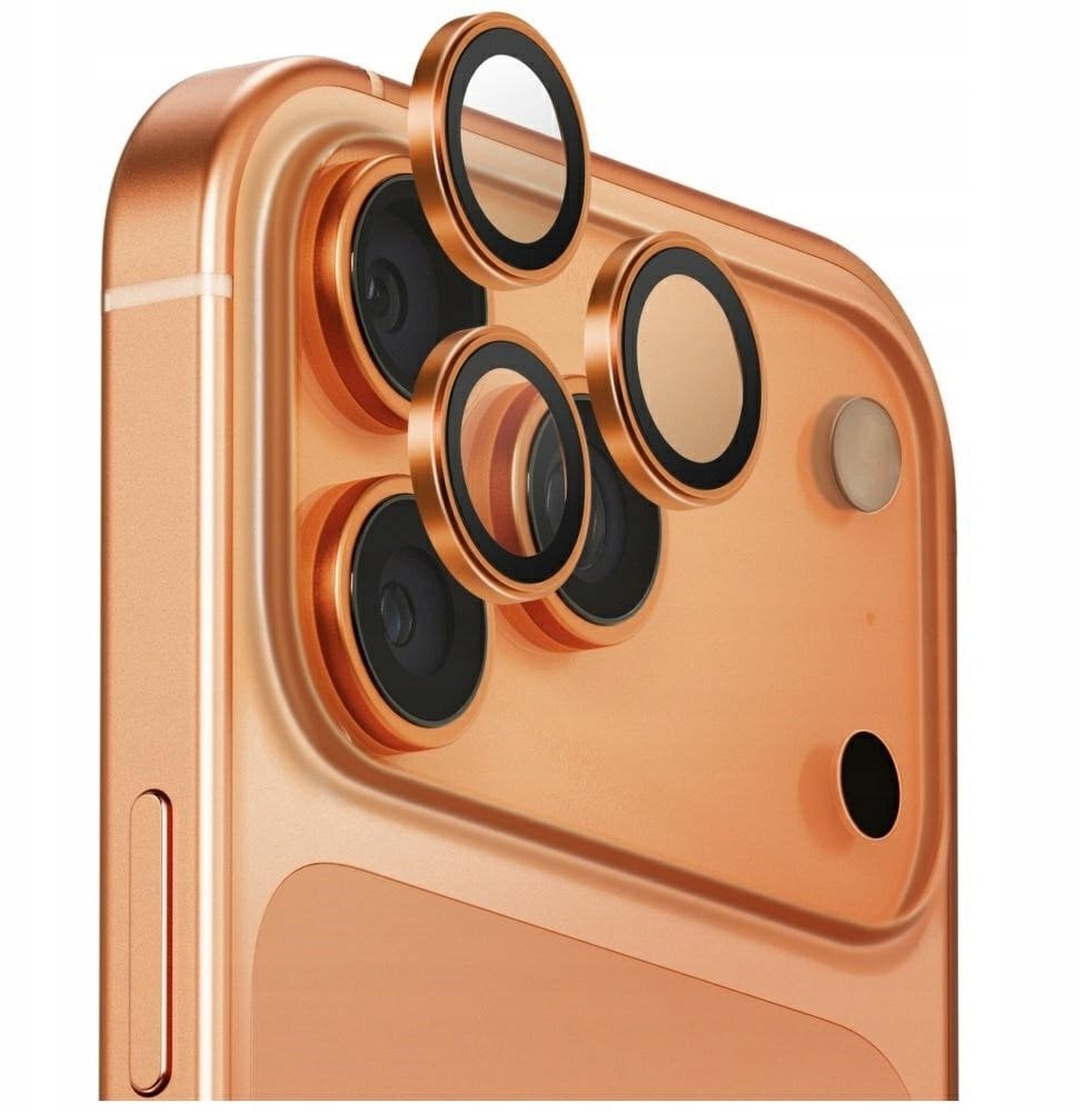 Szkło na obiektyw aparatu UNIQ Optix Aluminium Camera Lens Protector do Apple iPhone 17 Pro / iPhone 17 Pro Max z aplikatorem bursztynowy