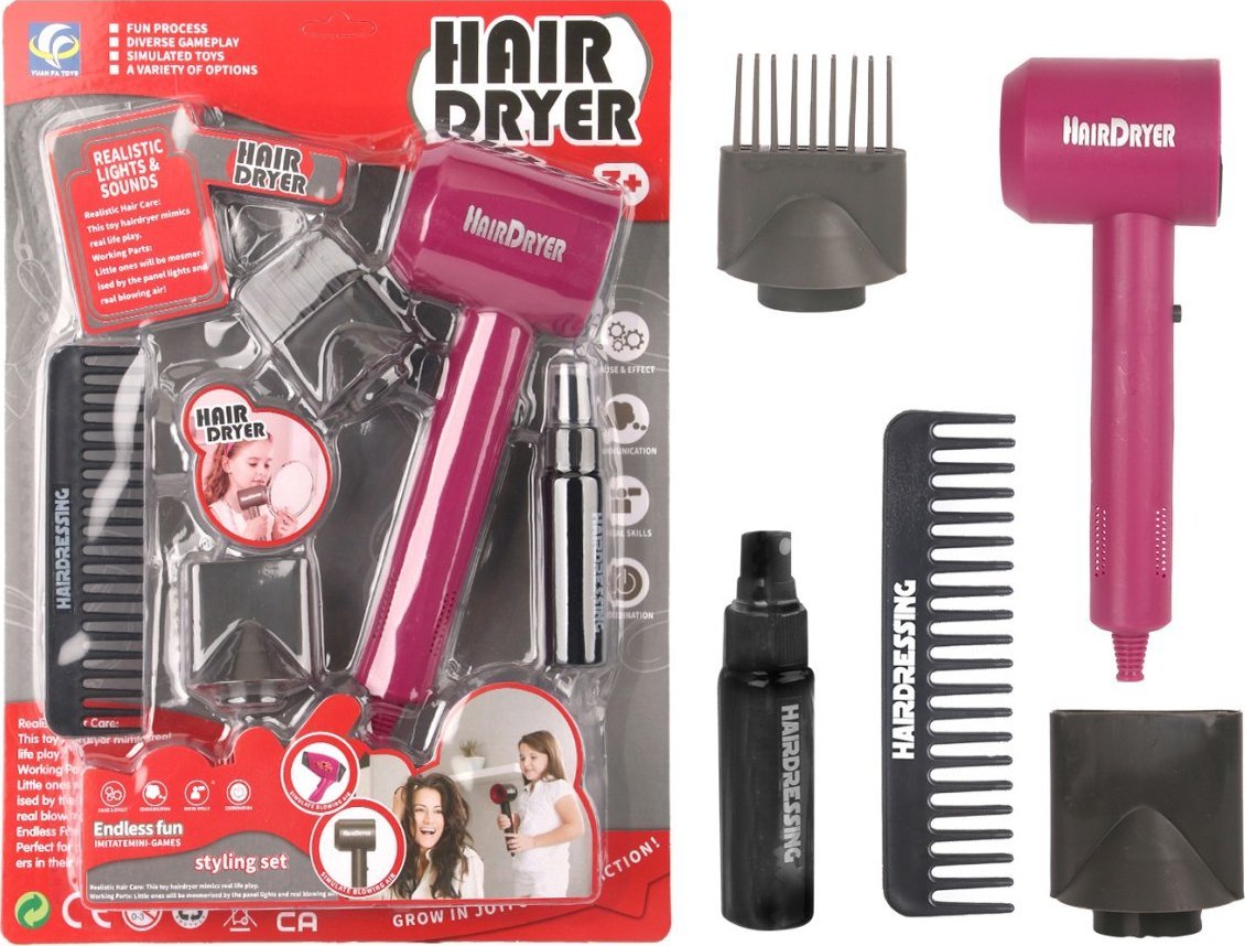 ZESTAW PIĘKNOŚCI FRYZJER SUSZARKA ODGRWYWANIE RÓL 1 SZT