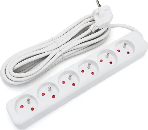 Listwa zasilająca Aigostar Listwa zasilająca na 6 gniazd typu francuskiego bez przełącznika 5 Listwa zasilająca na 6 gniazd typu francuskiego bez prz