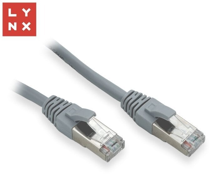 LYNX FTP patch kabel Cat5e PVC, CCA, 1m, šedý (balení obsahuje 10ks)