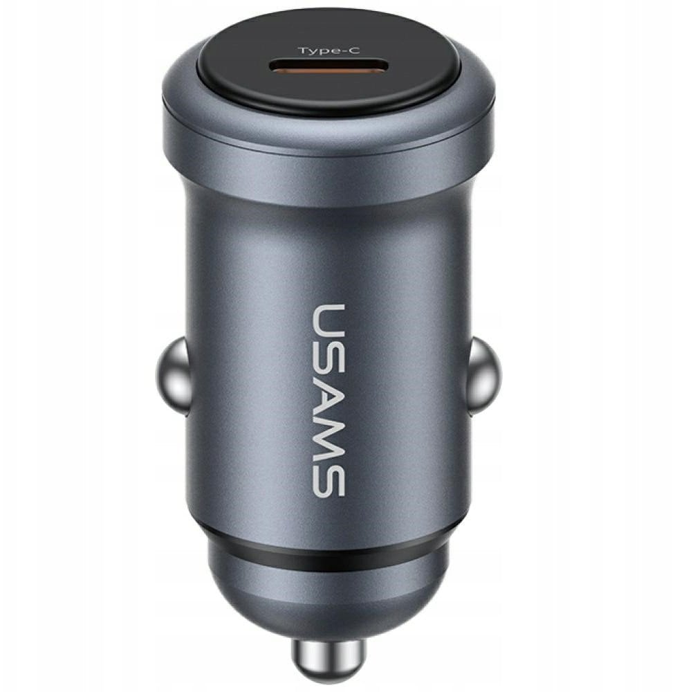 Ładowarka samochodowa USAMS CC321 Aluminium 30W PD USB-C tarnish