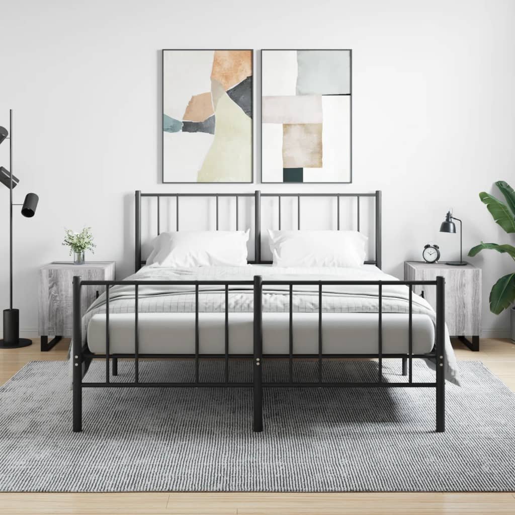 vidaXL Szafki nocne, 2 szt., szary dąb sonoma, 40x40x50 cm