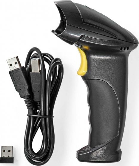 Czytnik kodów kreskowych Nedis Nedis BSCNW1D100BK czytnik kodów kreskowych Moduł kodów kreskowych czytnik kodów kreskowych 1D Laser Czarny