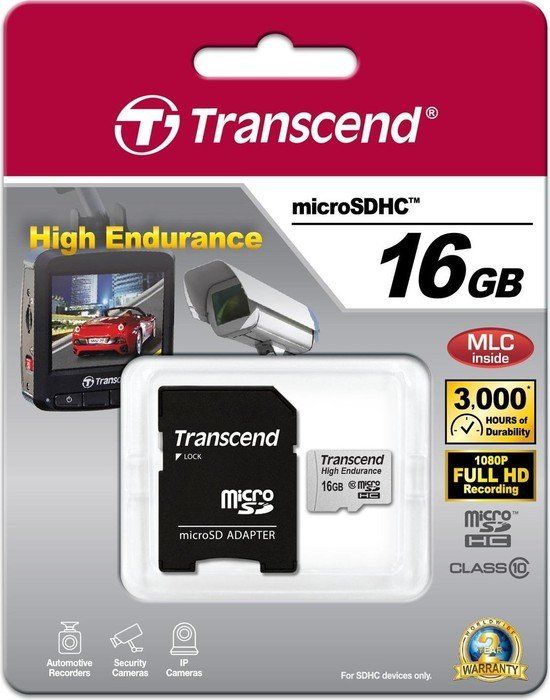 Karta Transcend High Endurance MicroSDHC 16 GB Class 10 U1 (TS16GUSDHC10V)