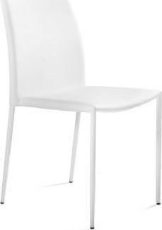 Unique Krzesło DESIGN białe ekoskóra tapicerowane w całości UNIQUE