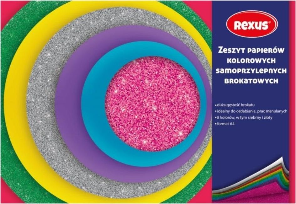 Beniamin Papier kolorowy samoprzylepny A5/8K brokat (10szt)