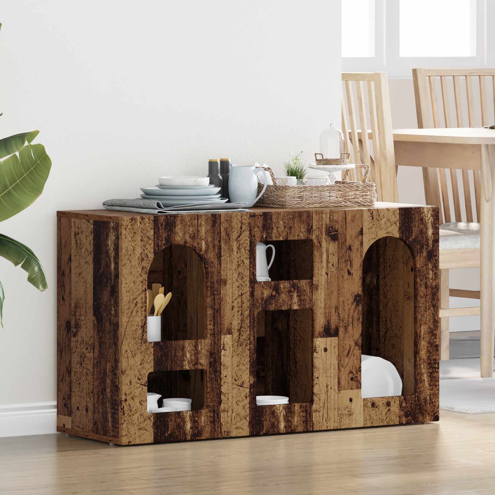 vidaXL Bufet Stare drewno 100 x 35 x 59 cm Materiał z drewna kompozytowego