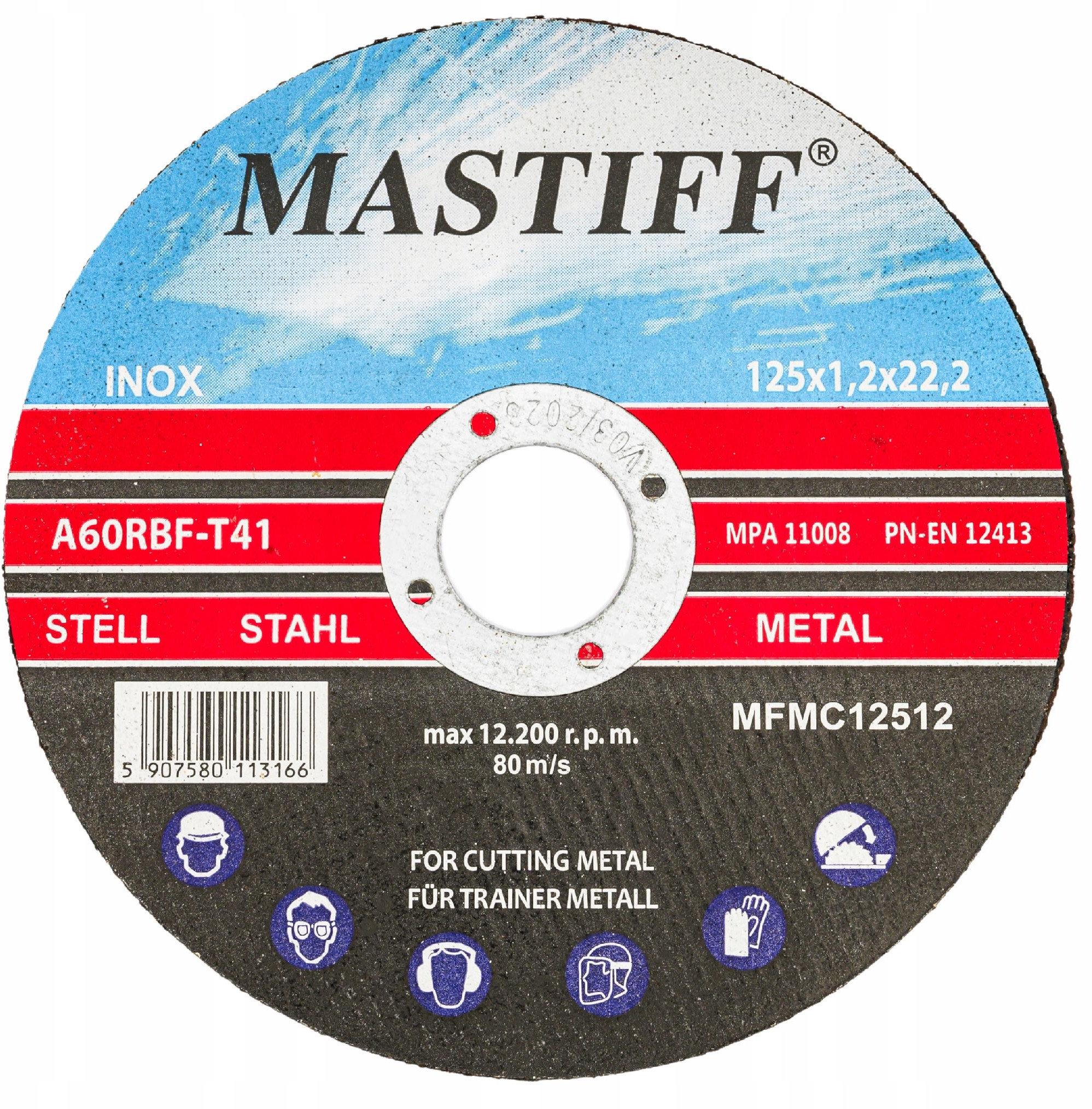 TARCZA CIĘCIA METALU inox 125 x 1,2 x 22,2 MASTIFF