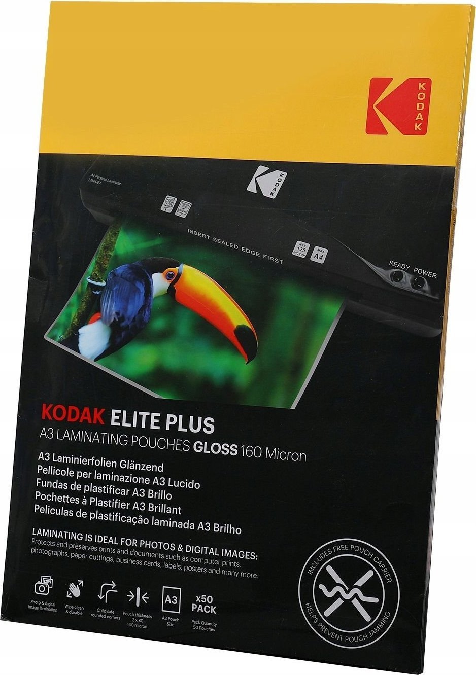 Kodak Folia Laminacyjna Do Laminowania Kodak 50 Szt. A3 30x42 Cm / 160 Mikronów / Cat 3650-669