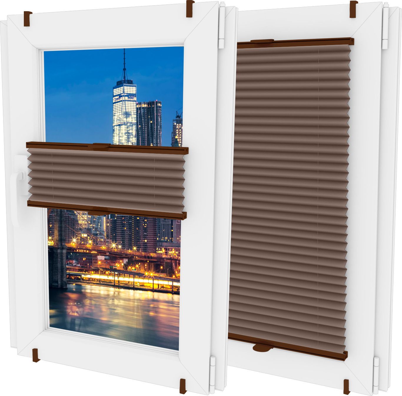 Oslonaokna 'Roleta plisowana plisa wysokość do 220cm kolor Kawowy'