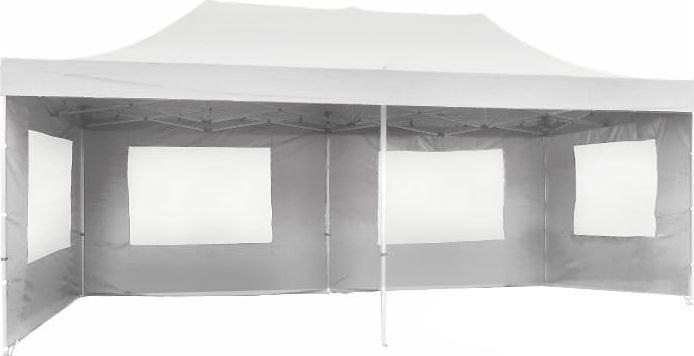 DLGTP Pawilon ogrodowy 3x6 m, biały namiot handlowy ze ściankami