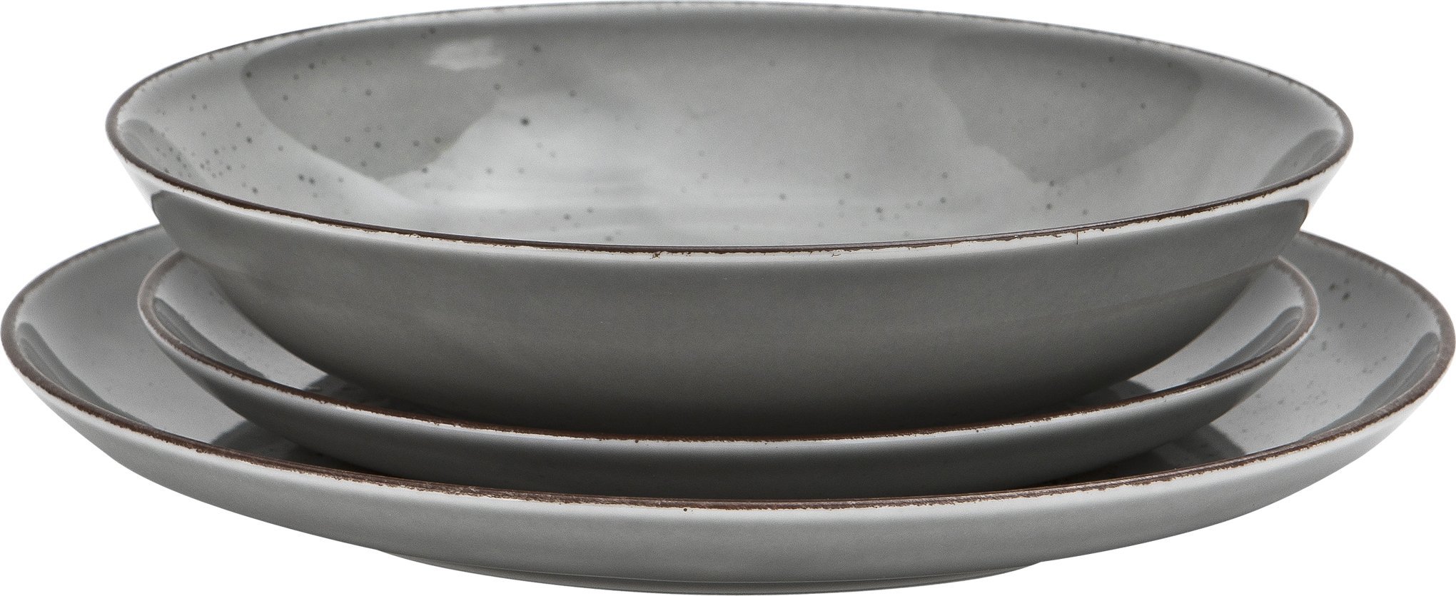 Chodzież Komplet talerzy dla 6 osób City szary 18 el.