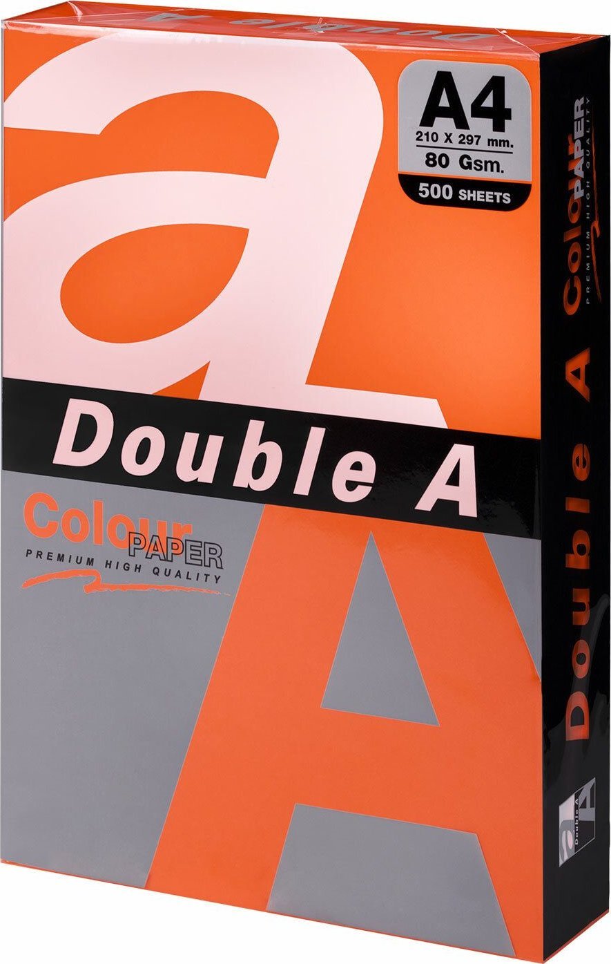 Double A Colour paper Double A, 80g, A4, 500 sheets, Saffron