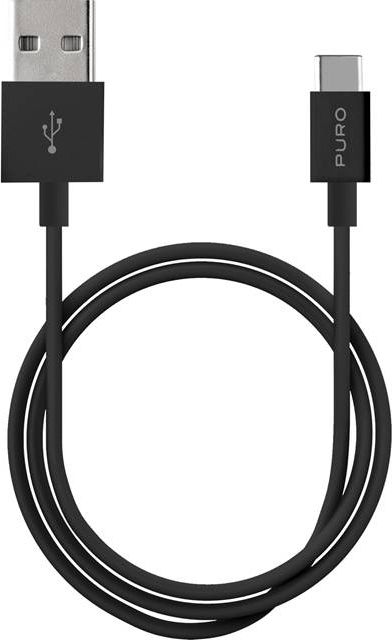 Kabel USB Puro USB-A - USB-C 1 m Czarny (PUR516BLK)
