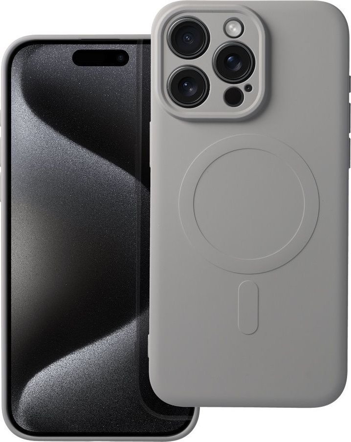 OEM Futerał SILICONE MAG COVER kompatybilny z MagSafe do IPHONE 15 Pro Max tytanowy szary