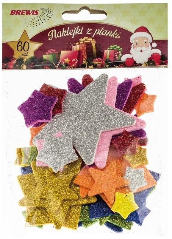 Naklejki z pianki gwiazdki 60szt