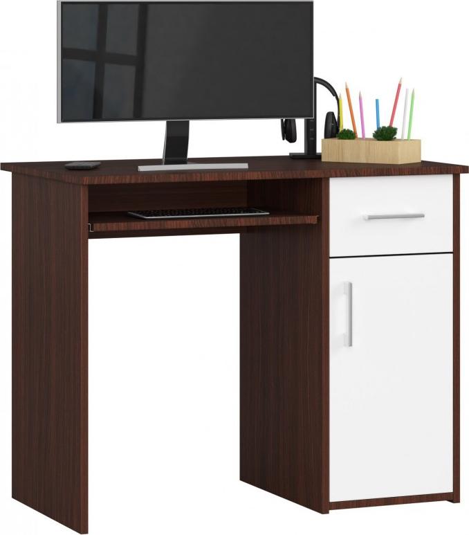Biurko Fabryka Mebli Akord PIN Brązowo-Białe 90 cm x 50 cm